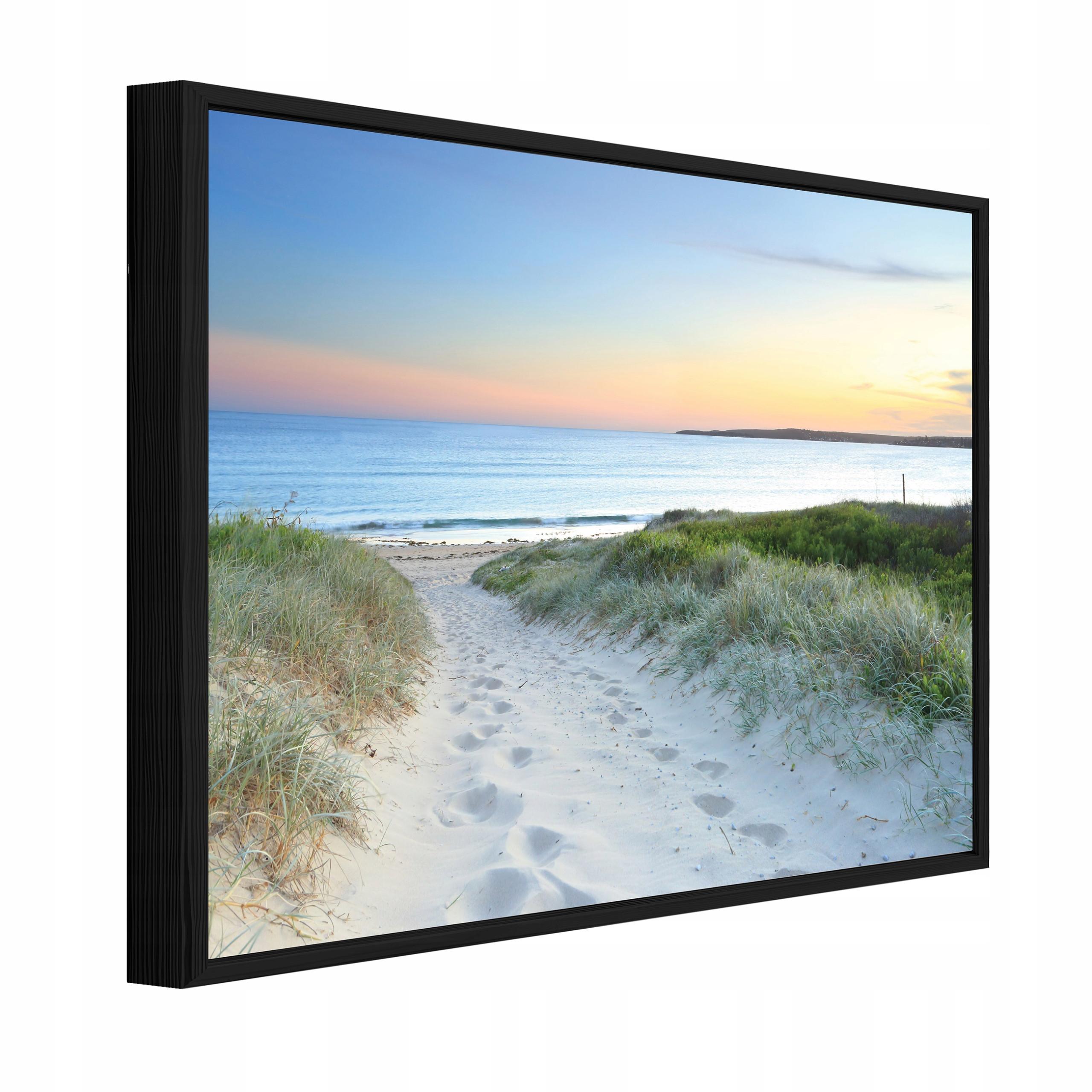 BILDER mit Rahmen Strand Meer Blau 100x70 cm - Multicolor, Holzwerkstoff (100/70cm) - Wallarena