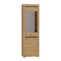 VITRINE Kasla Holz und Anthrazitgrau - Grau, Holzwerkstoff (60/195/39cm) - Petits-meubles