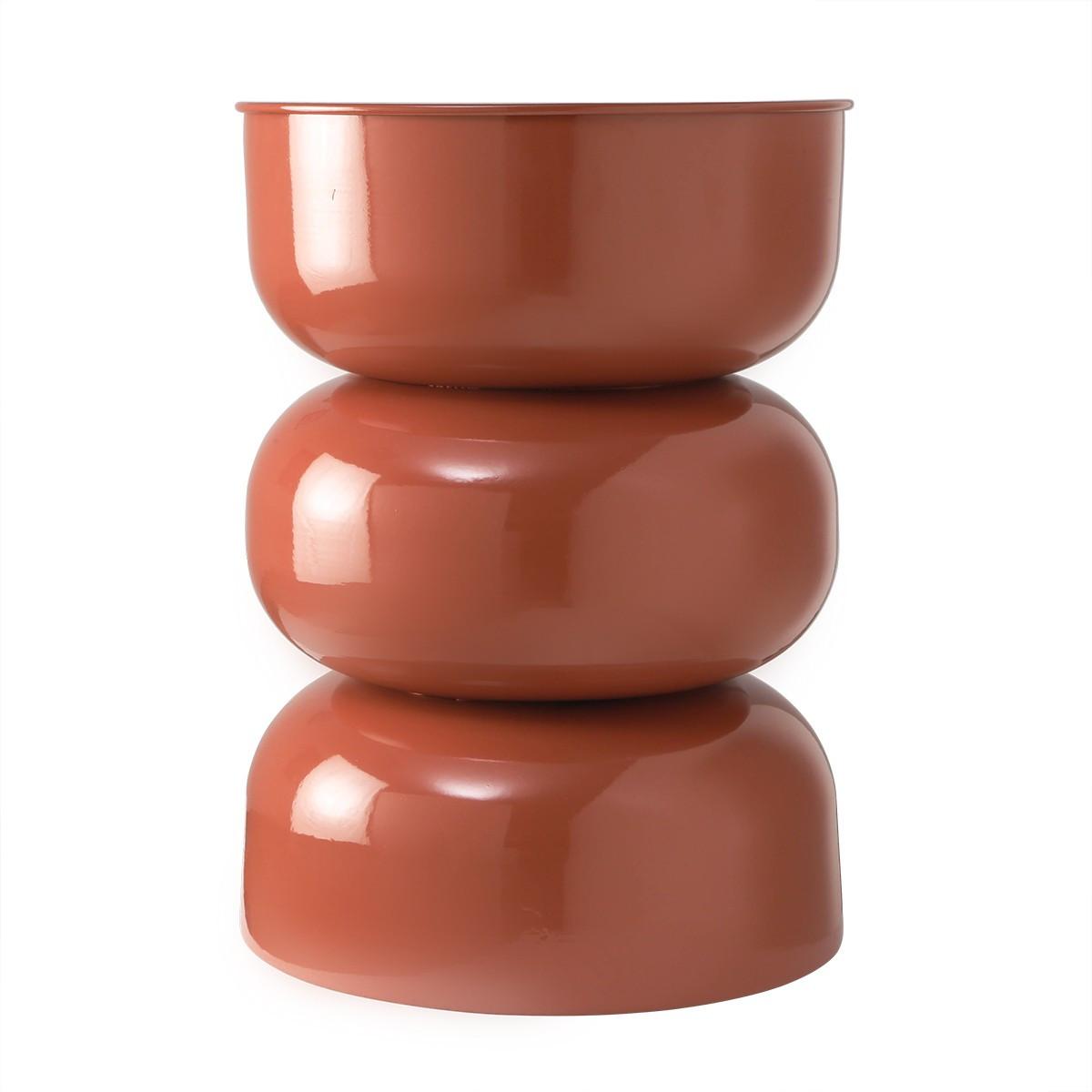 BEISTELLTISCH aus lackiertem Metall 36/50/36 cm - Terracotta, Metall (41/36/50cm) - Calicosy