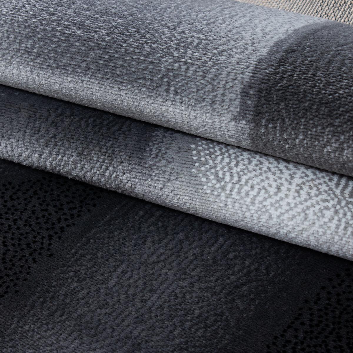 TEPPICH Kurzflor INN in Schwarz, mit abstraktem Wellenmuster, 140 x 200 cm - Schwarz, Textil (200/140cm) - KADIMA DESIGN