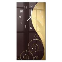 WANDUHR aus Glas 30x60 cm - Abstrakte Kunst - Braun, Glas (30/60/0.4cm) - TULUP