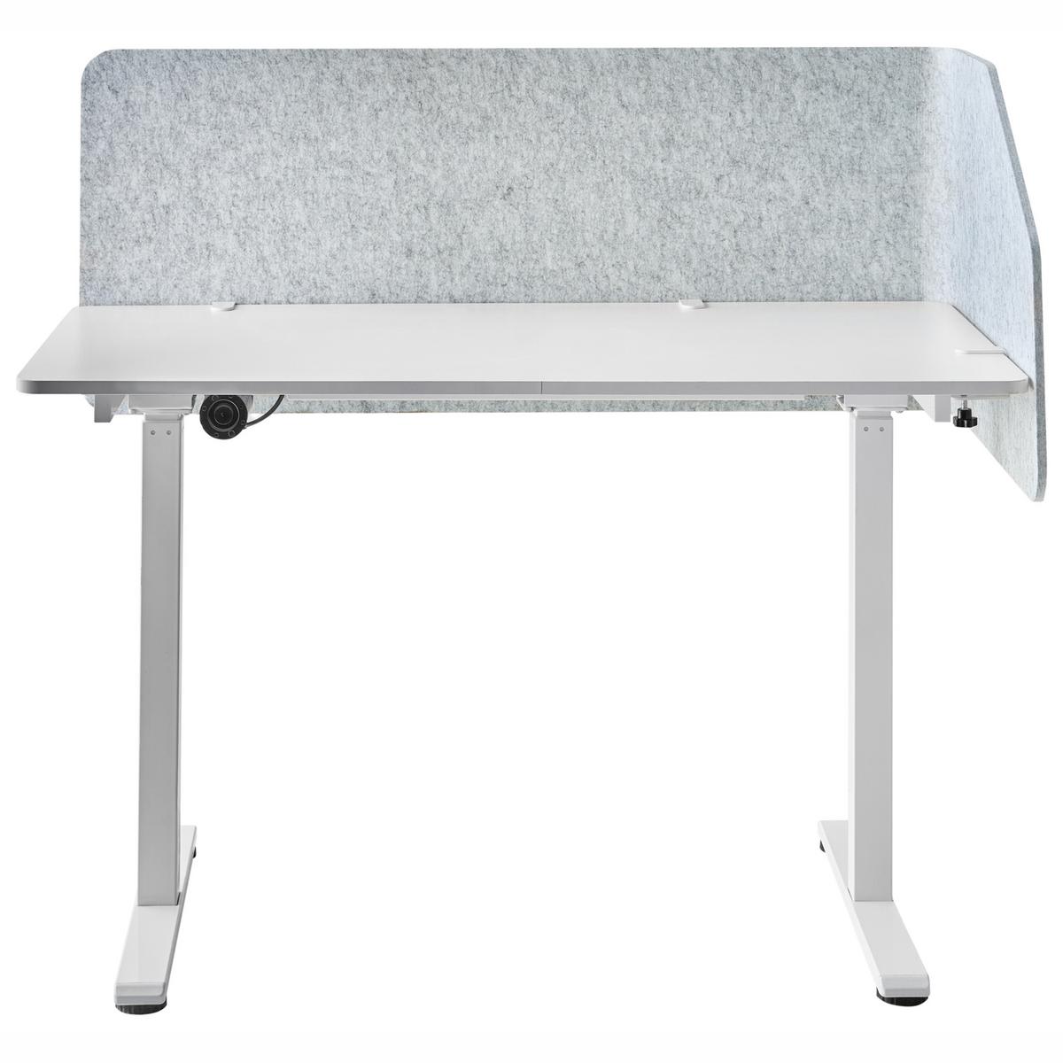 SCHREIBTISCHTRENNWAND 120/50 cm Hellgrau Foldy - Hellgrau, Kunststoff (120/50/1cm) - Beliani