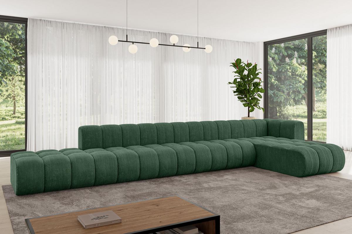 ECKSOFA modulares Sofa Zuvon-L3 - 478x177x70 cm Grün - Grün, Holzwerkstoff/Textil (478/177cm) - ALTDECOR
