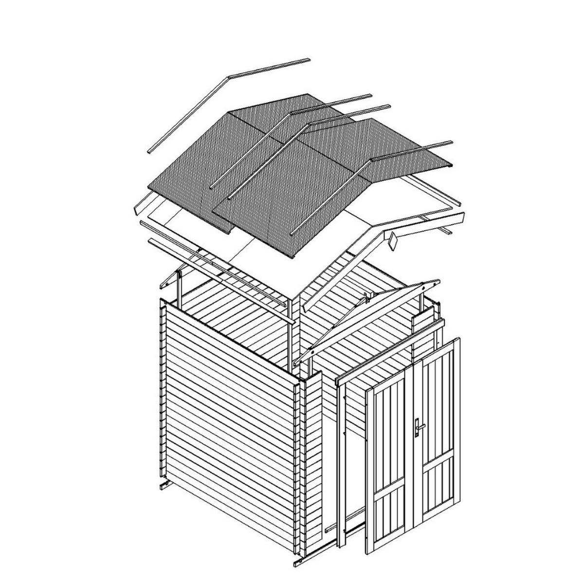 HOLZ-GARTENHAUS 2,82 m² TIMBELA M320F1 - Naturfarben, Holz (196/218/186cm) - Timbela