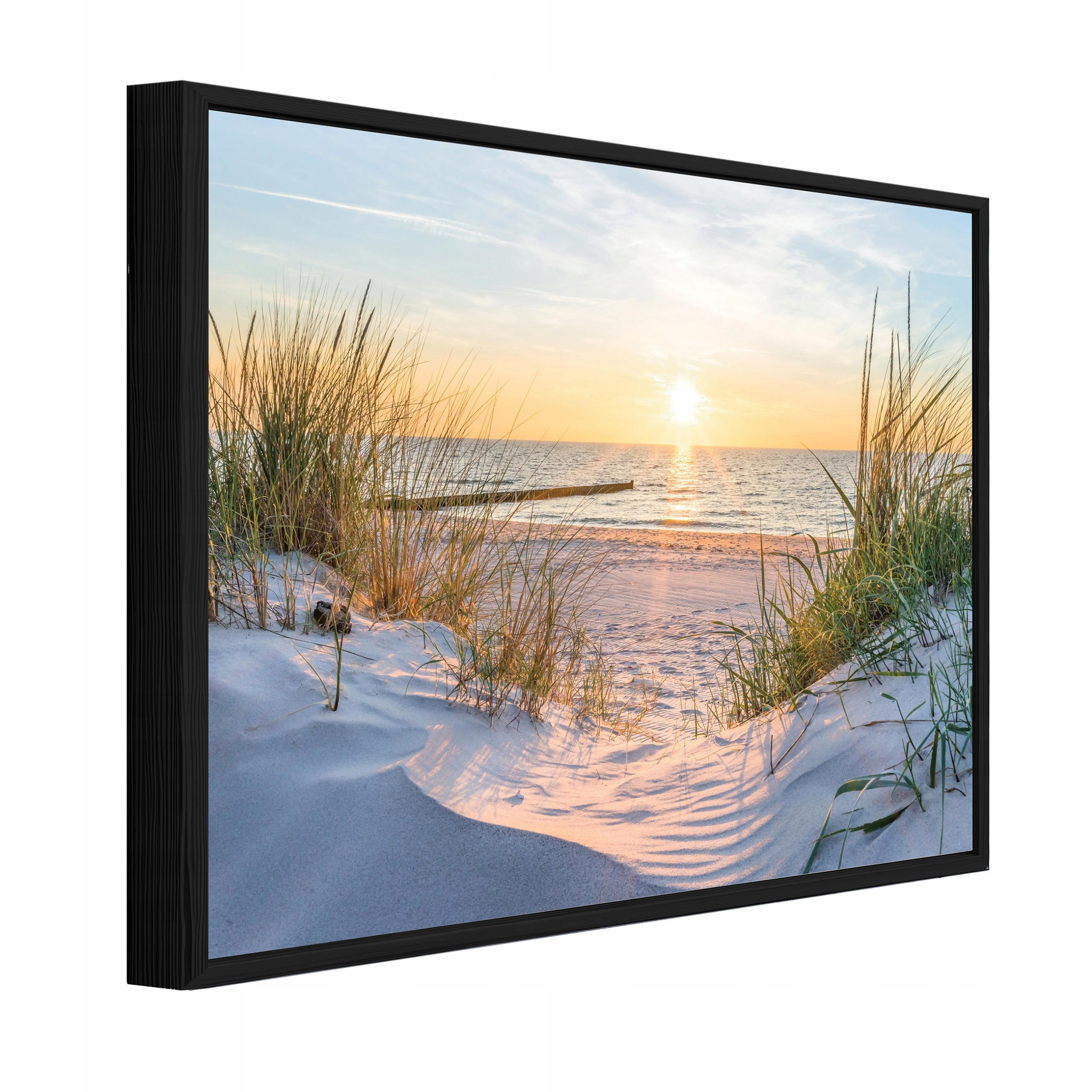BILDER mit Rahmen Strand Meer Beige 120x80 cm - Multicolor, Holzwerkstoff (120/80cm) - Wallarena