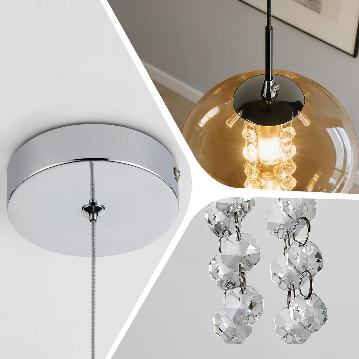 PENDELLEUCHTE Camaryn 15/10/150 cm - Bernsteinfarben, Glas (15/10/150cm) - ZMH