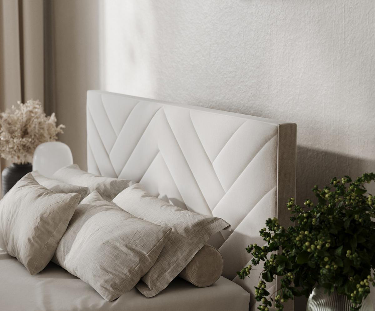 POLSTERBETT Arco 160/200 cm Hellbeige im Paros Stoff - Beige/Schwarz, Holz/Holzwerkstoff (160/200cm) - AltaBeds