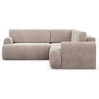 ECKSOFA Kaveo 245 cm universell mit Eckelement - Taupe/Schwarz, Kunststoff/Textil (245/245cm) - Selsey