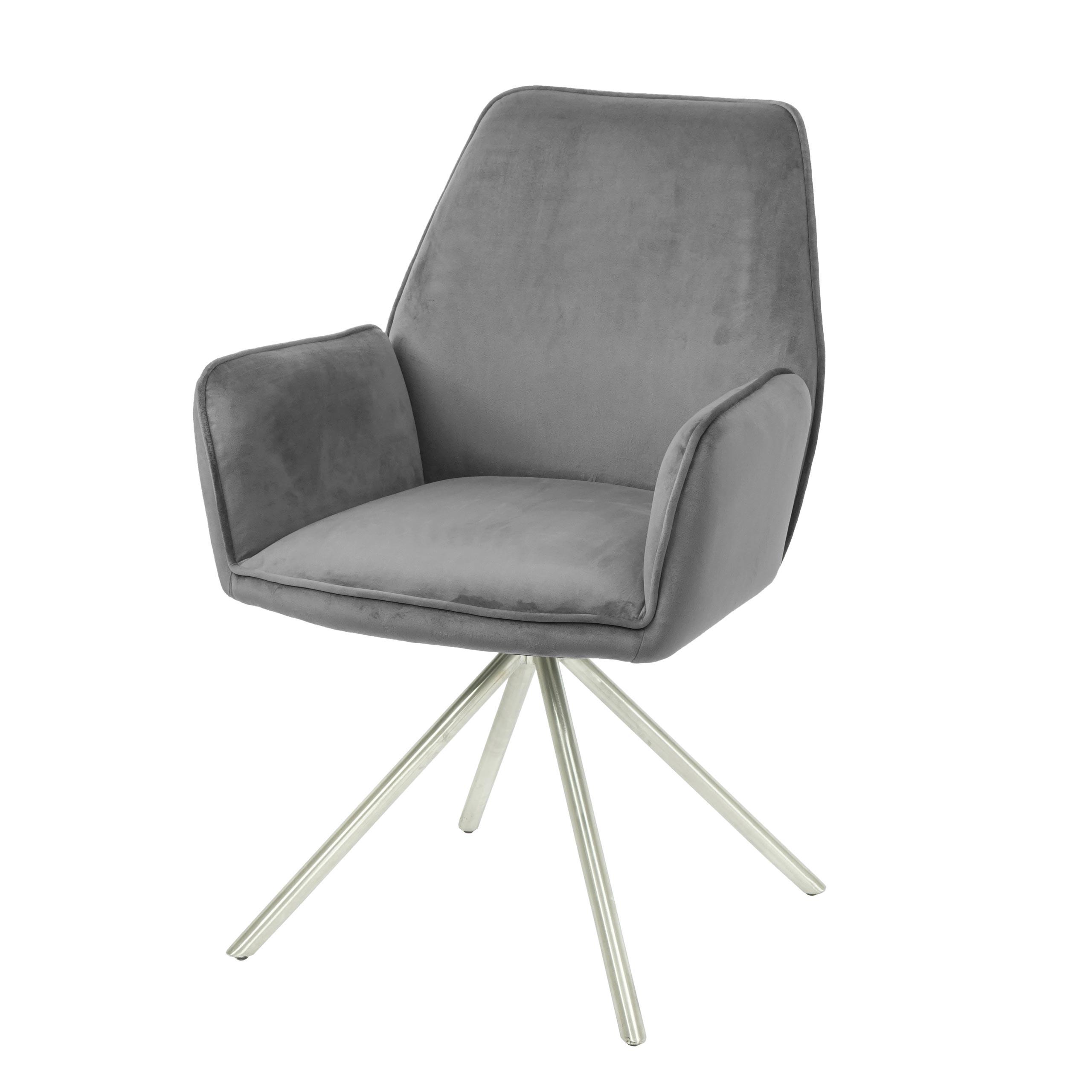 ESSZIMMERSTUHL Anthrazit, Silber - Dunkelgrau/Anthrazit, Textil (60/86/60cm) - MCW
