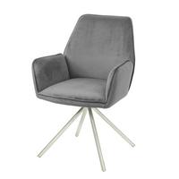 ESSZIMMERSTUHL Anthrazit, Silber - Dunkelgrau/Anthrazit, Textil (60/86/60cm) - MCW