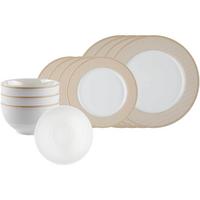BASIC-SET Geo beige 12-tlg. - Beige, Keramik (2/2/2cm) - Ritzenhoff Breker