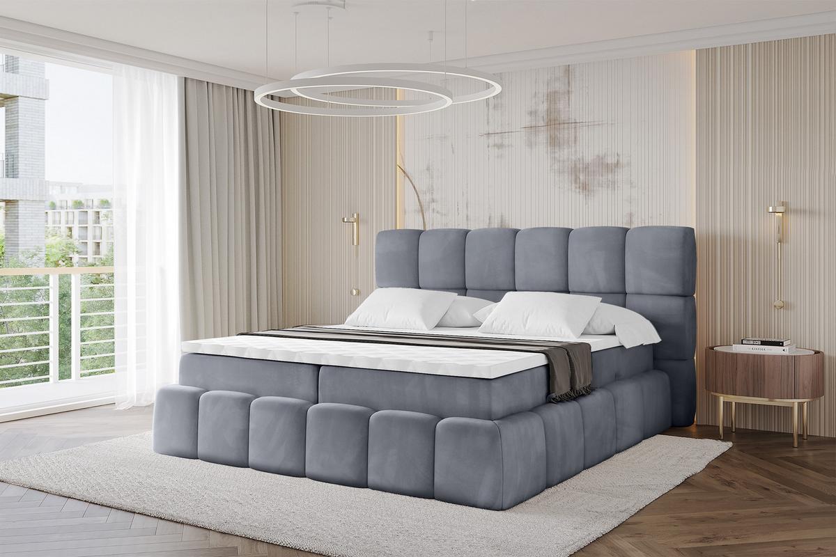 BOXBETT - AURI-H3 - 180x200 Grau Casablanca - Grau, Holzwerkstoff (180/200cm) - ALTDECOR