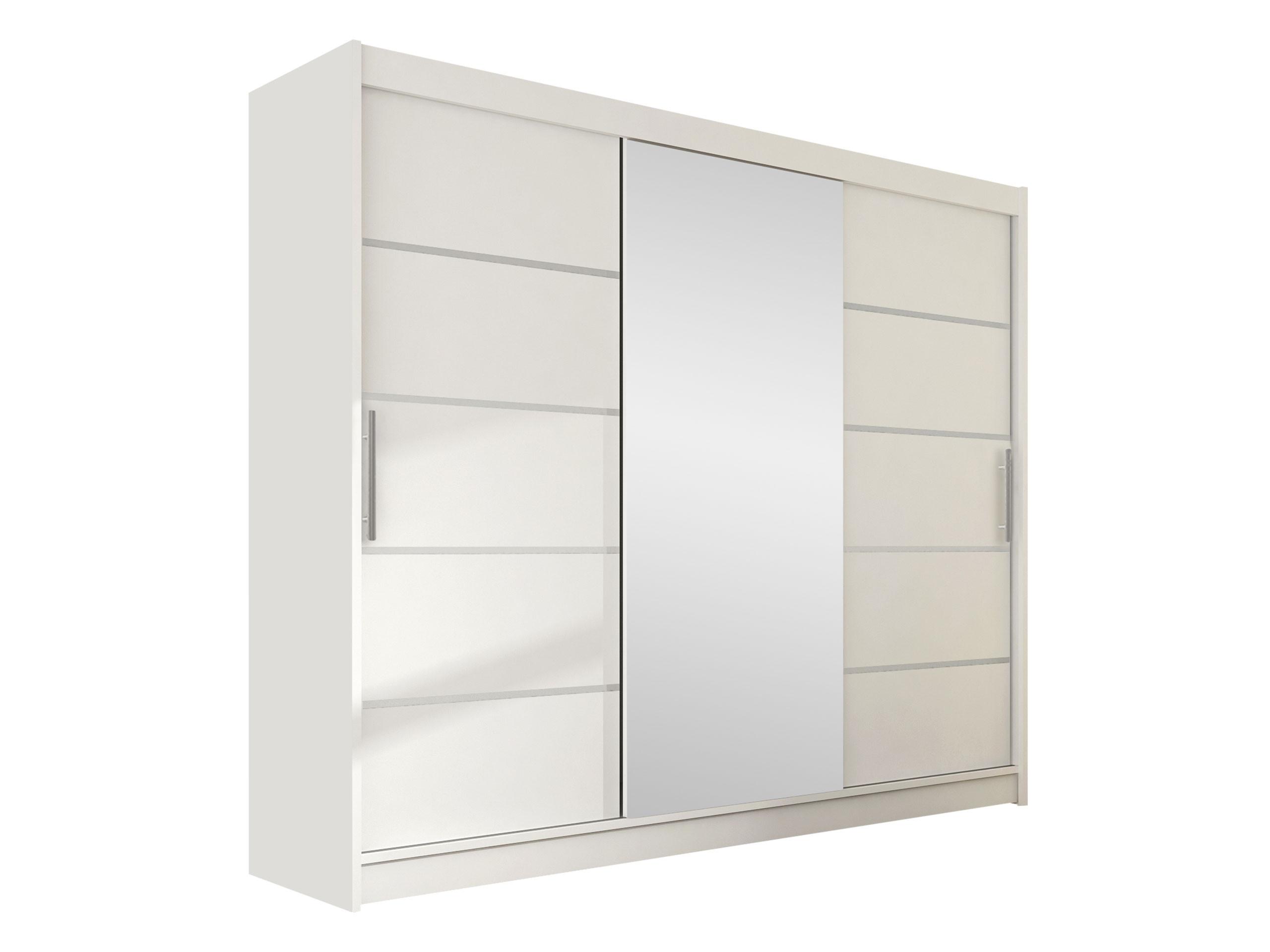 KLEIDERSCHRANK Aston VI - Silberfarben/Weiß, Holzwerkstoff/Kunststoff (250/215/58cm) - MIRJAN24
