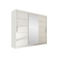 KLEIDERSCHRANK Aston VI - Silberfarben/Weiß, Holzwerkstoff/Kunststoff (250/215/58cm) - MIRJAN24