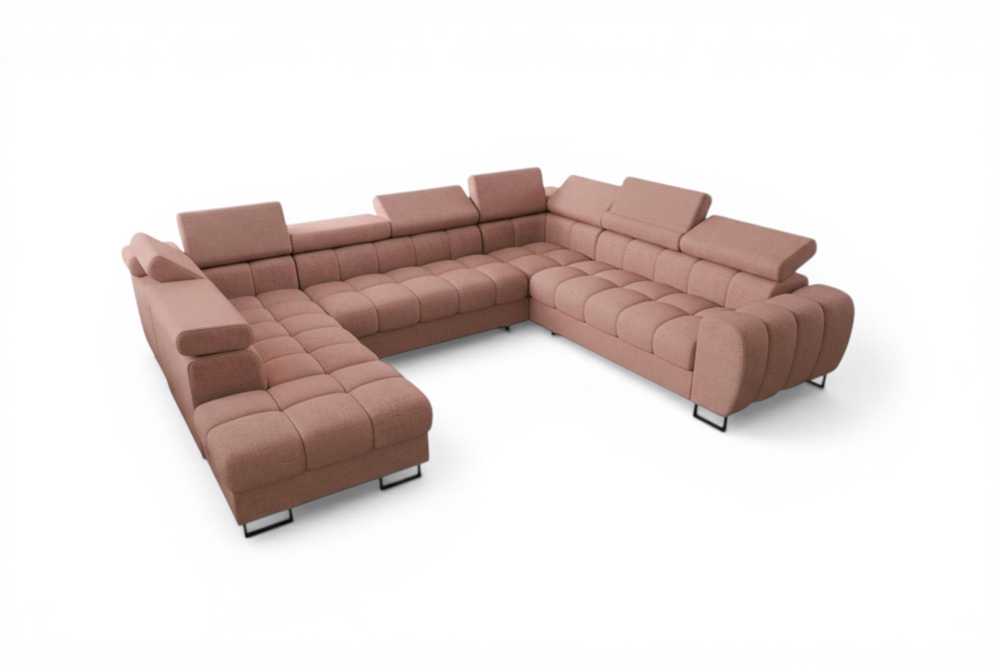 WOHNLANDSCHAFT Bastien Xl - Rosa, Holzwerkstoff/Textil (265/95/350cm) - Fun Möbel