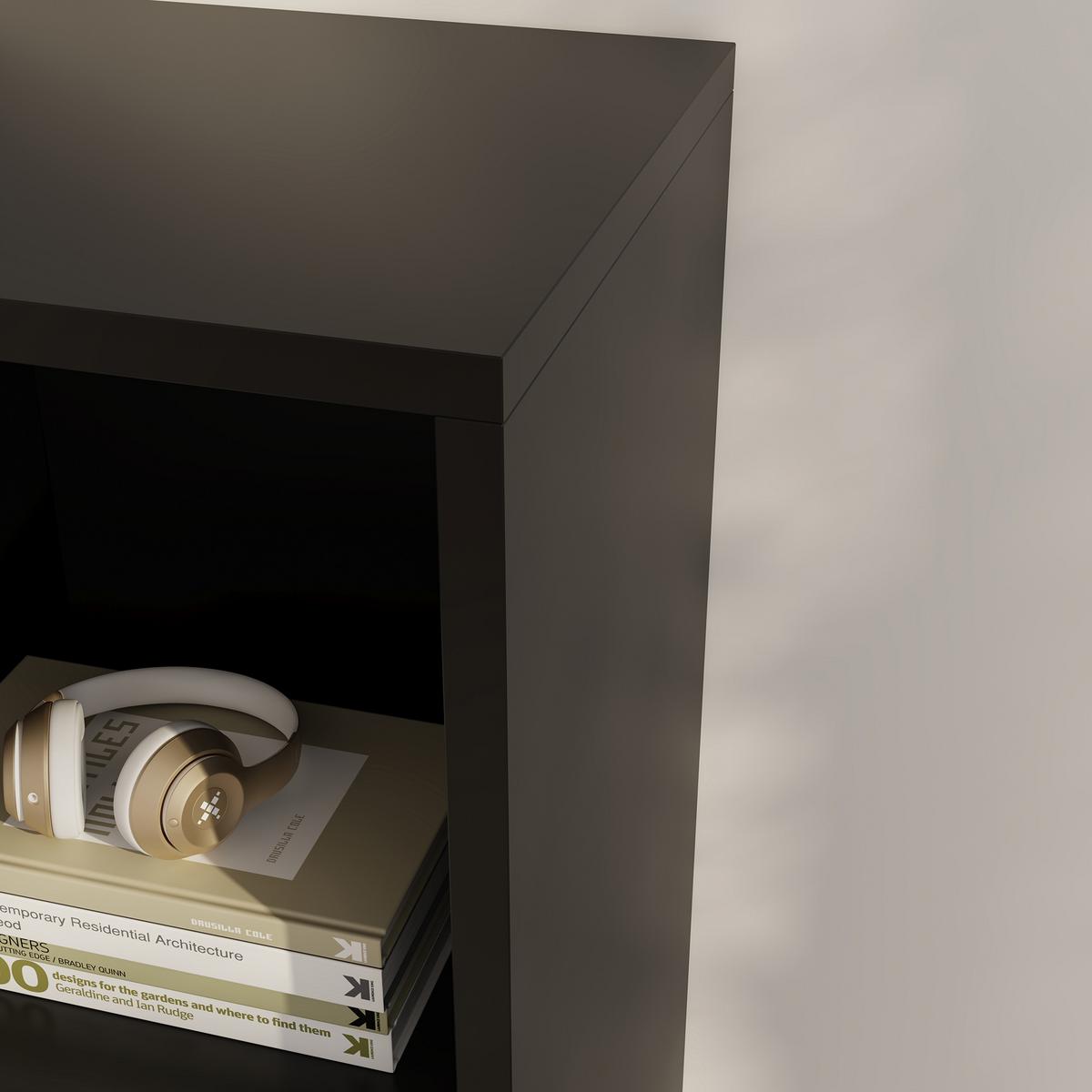KLEIDERSCHRANK Nesbyen - Schwarz, Holzwerkstoff (90/126/30cm) - [en.casa]