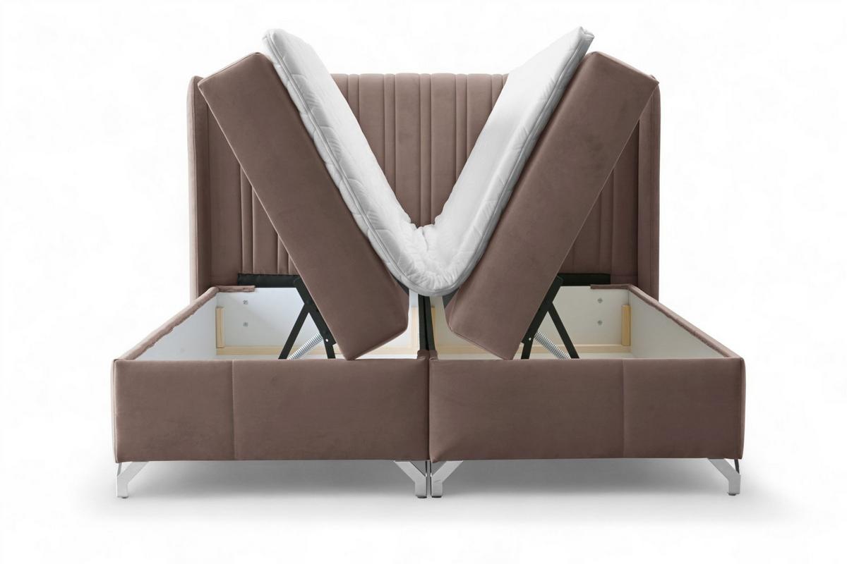BOXBETT Damien - Dunkelbraun, Holzwerkstoff/Textil (180/200cm) - Fun Möbel