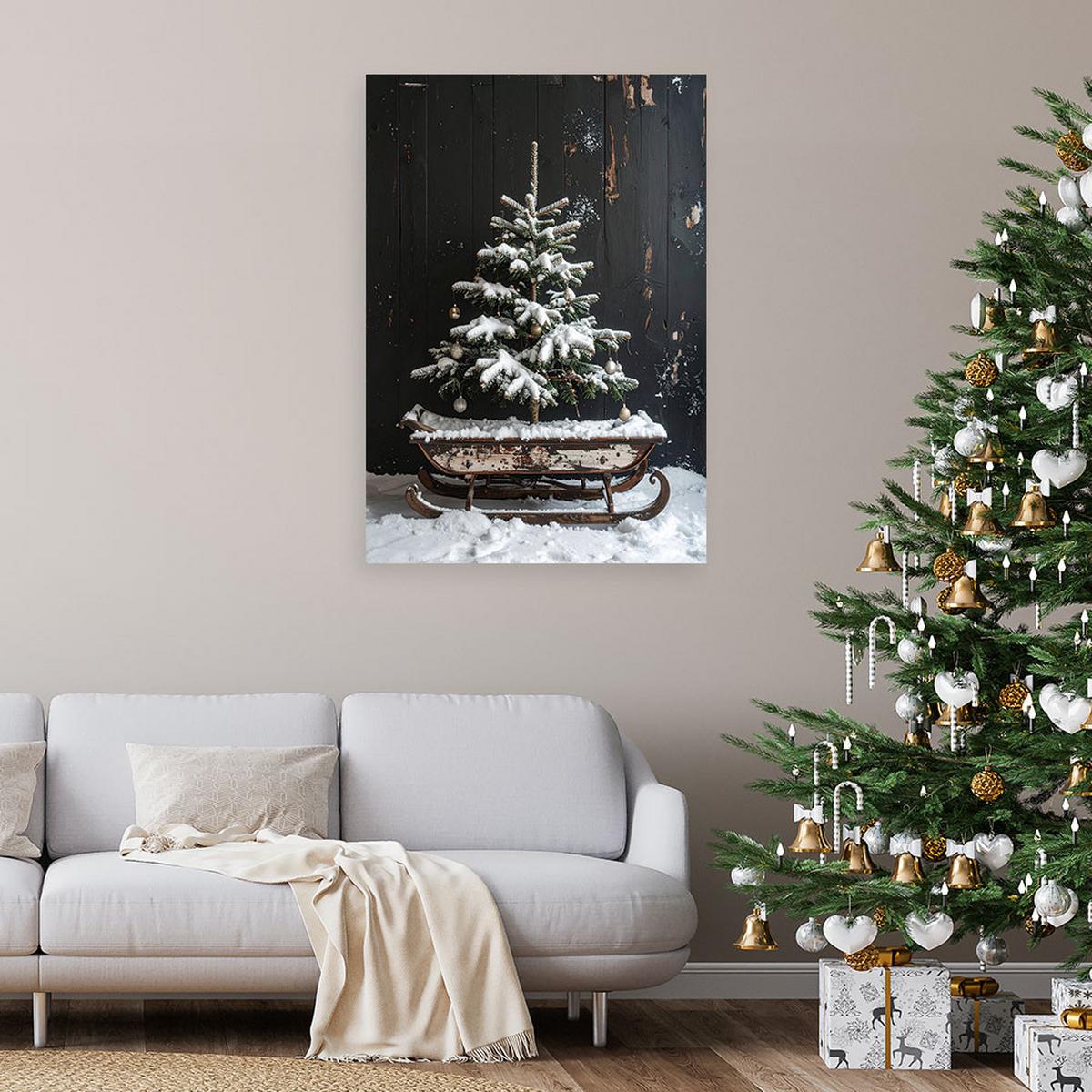 LEINWANDBILD Weihnachten 20x30cm - Schwarz, Textil (20/30cm) - Feeby
