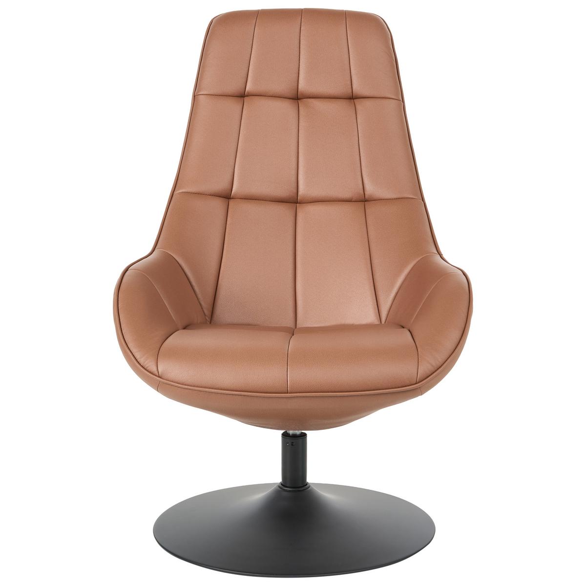 DREHSESSEL Kunstleder Braun Marstrand - Schwarz/Braun, Kunststoff/Metall (65/99/82cm) - Beliani