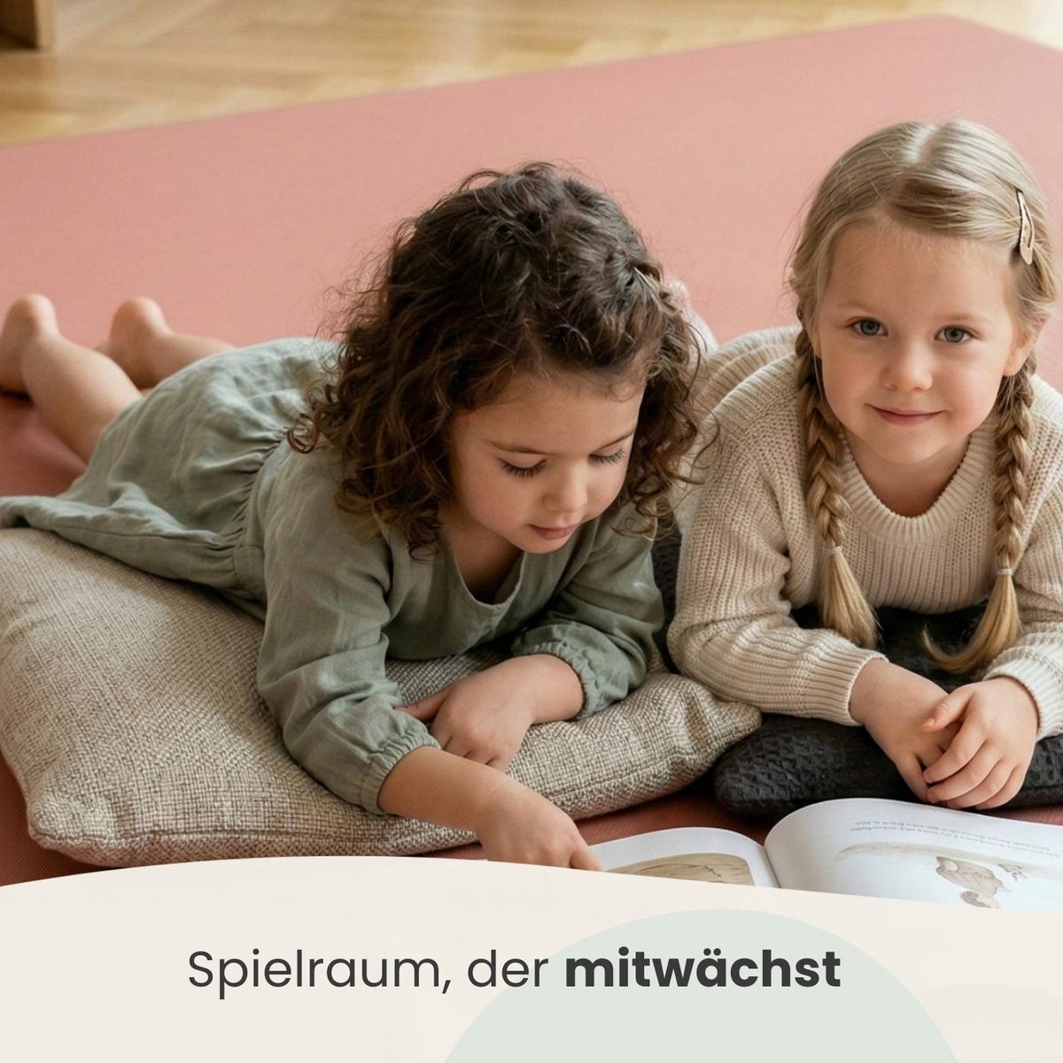 SPIELMATTE mit Rand - 180/90/1 cm Puzzlematte Rosa - Rosa, Kunststoff (30/30cm) - Littletom