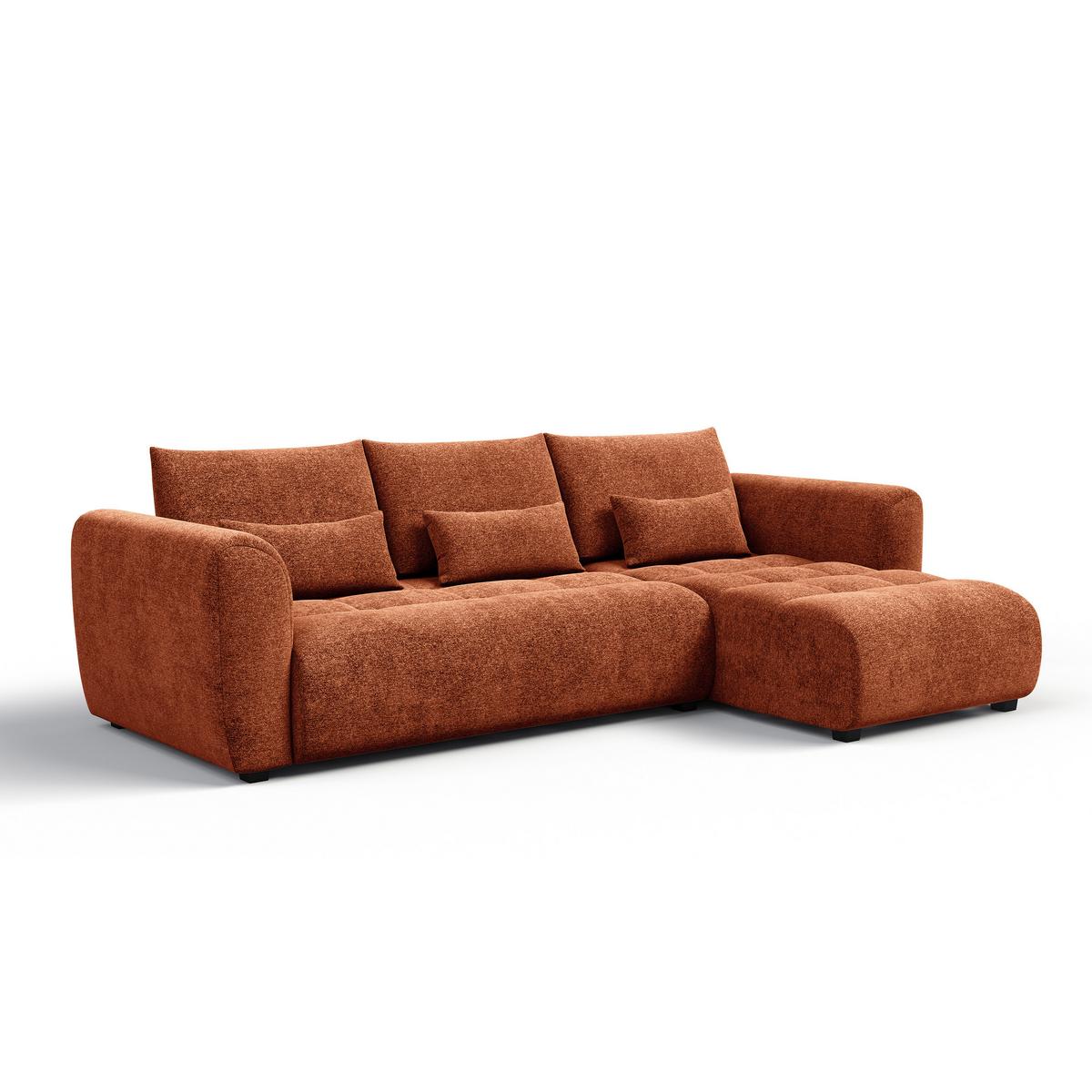 ECKSOFA SORENO 4-Sitzer, orange - Schwarz/Orange, Holz/Textil (293/171cm) - Wozimo