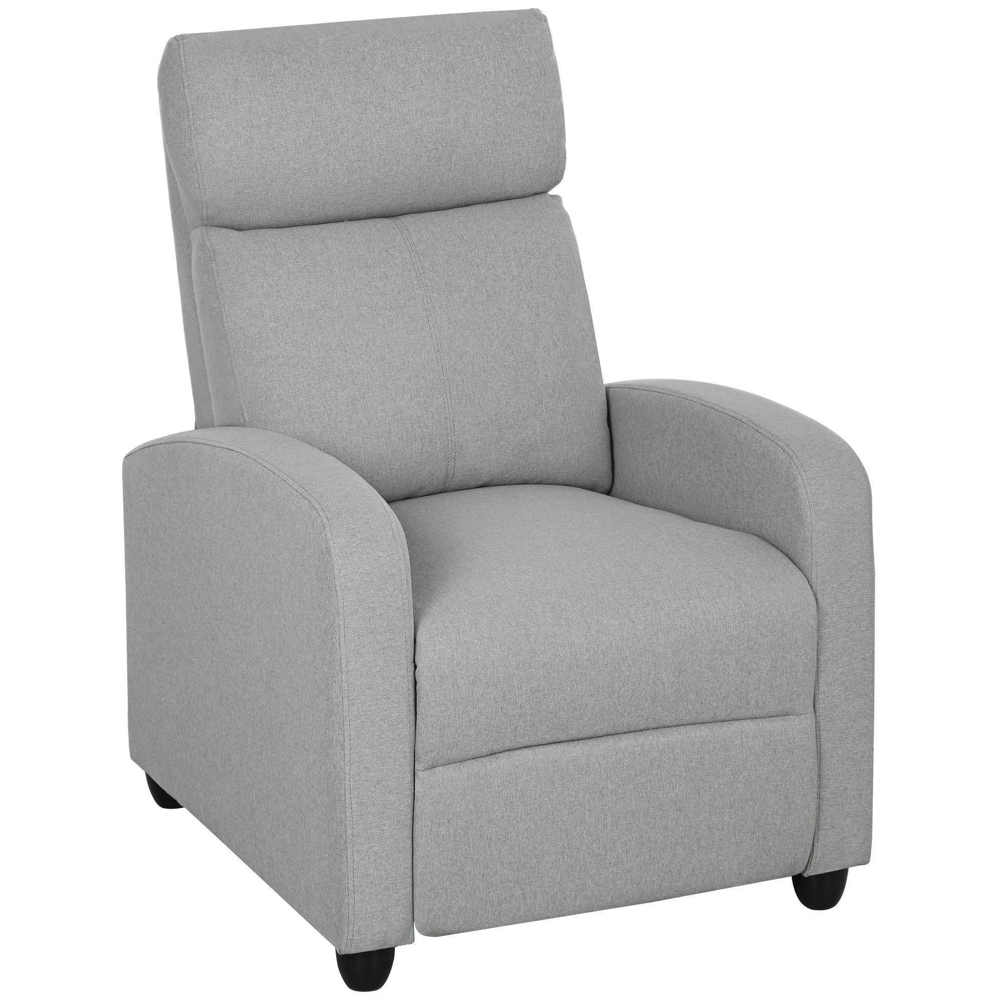 RELAXSESSEL Polyester Stahl Hellgrau - Hellgrau, Textil/Metall (88/101/69cm) - HOMCOM