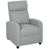 RELAXSESSEL Polyester Stahl Hellgrau - Hellgrau, Textil/Metall (88/101/69cm) - HOMCOM