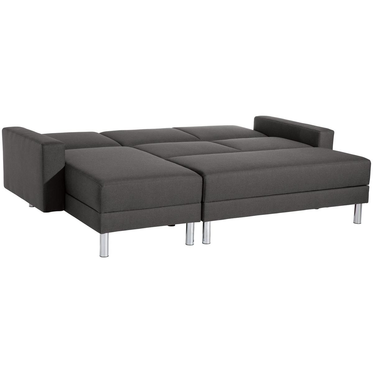 FUNKTIONSSOFA mit Hocker Katryna Flachgewebe anthrazit - Anthrazit, Kunststoff (144/92/230cm) - 58aufmkessel
