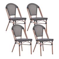 GARTENSTUHL 4er-Set Polyrattan Grau Rifreddo - Grau, Kunststoff (46/88/57cm) - Beliani