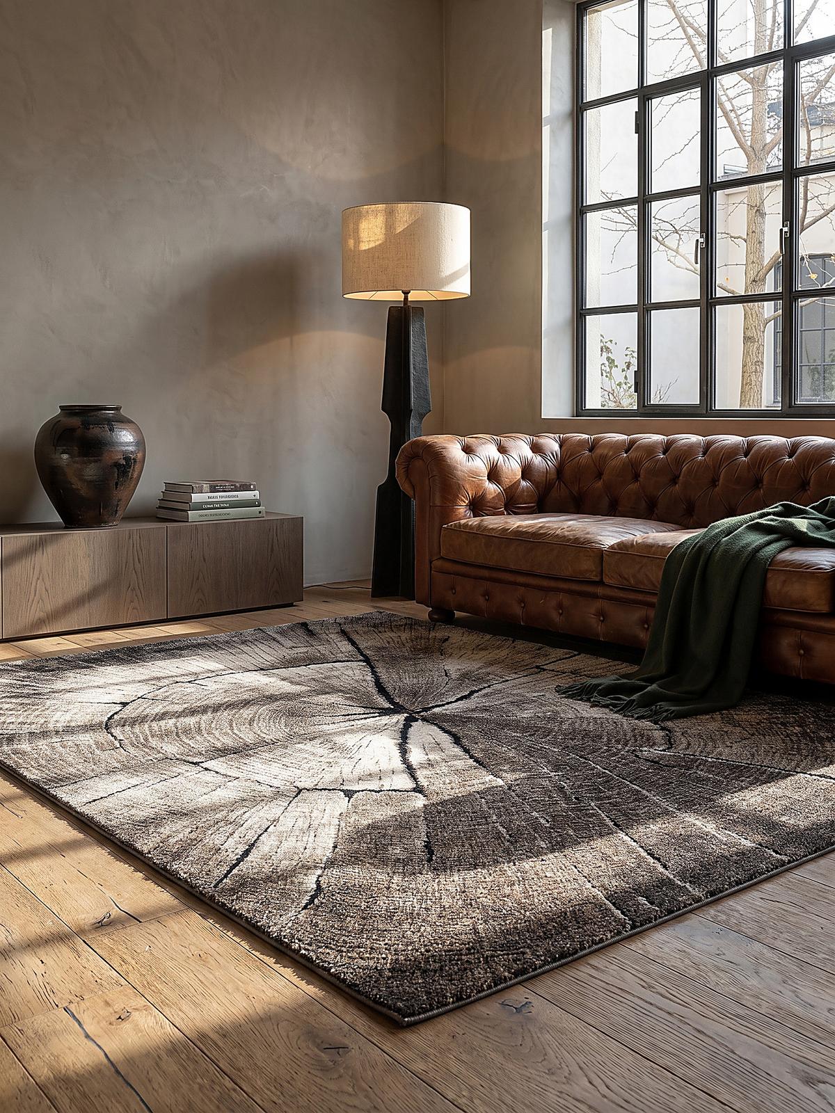 TEPPICH Kurzflor OGLIO Abstrakt Polypropylen-Polyester Natur 120 x 170 cm - Beige, Textil (120/170cm) - KADIMA DESIGN