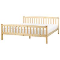 BETT mit Lattenrost 180x200 cm Heller Holzfarbton Giverny - Hellbraun, Holz (180/200cm) - Beliani