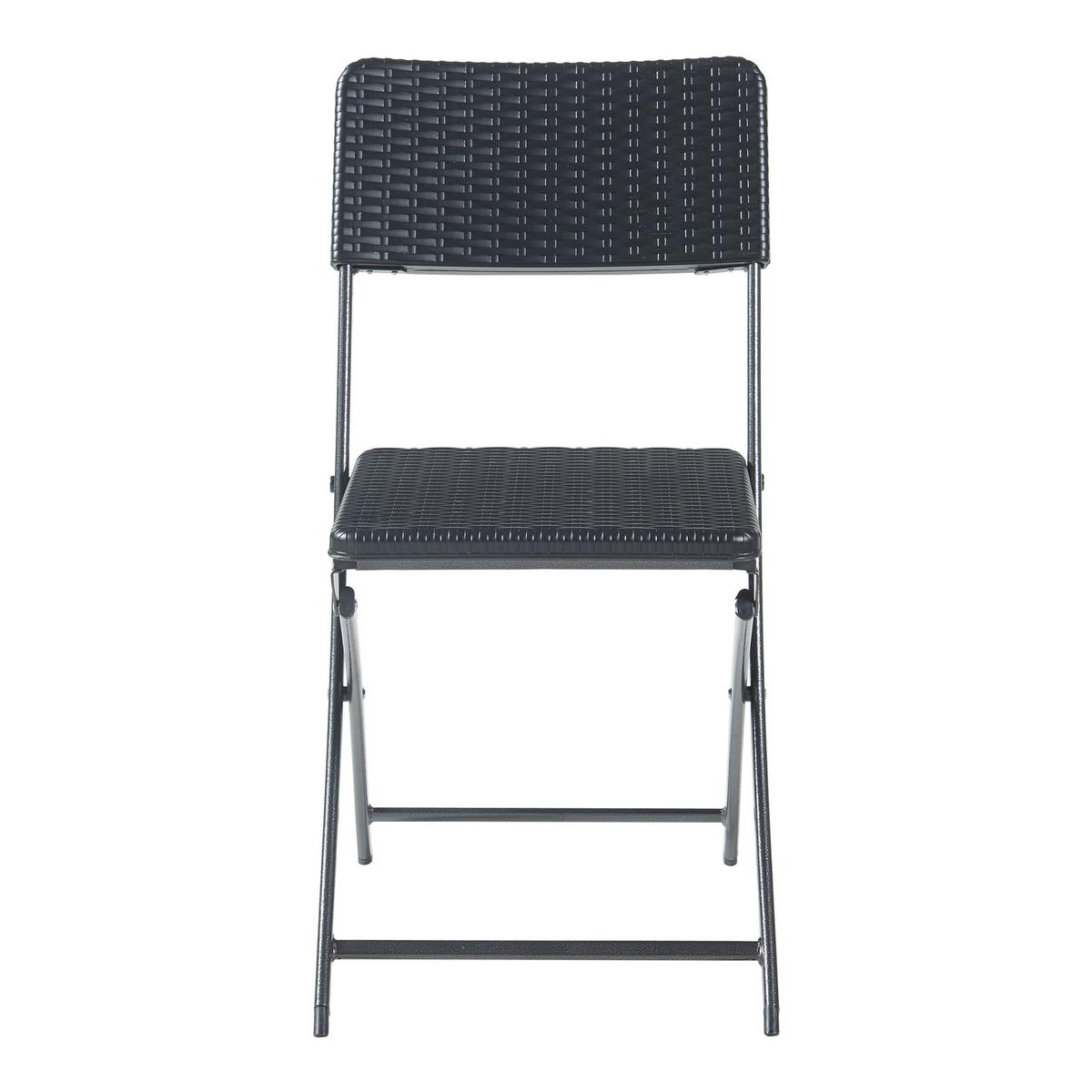 KLAPPSTUHL-SET 2 TLG. Mark - Schwarz, Kunststoff/Metall (45/81/58cm) - [en.casa]