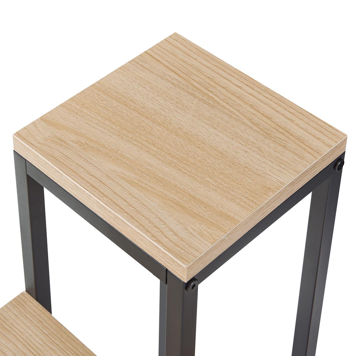 BLUMENTREPPE Ameland - Eichefarben/Schwarz, Holzwerkstoff/Metall (34/34/67cm) - [en.casa]