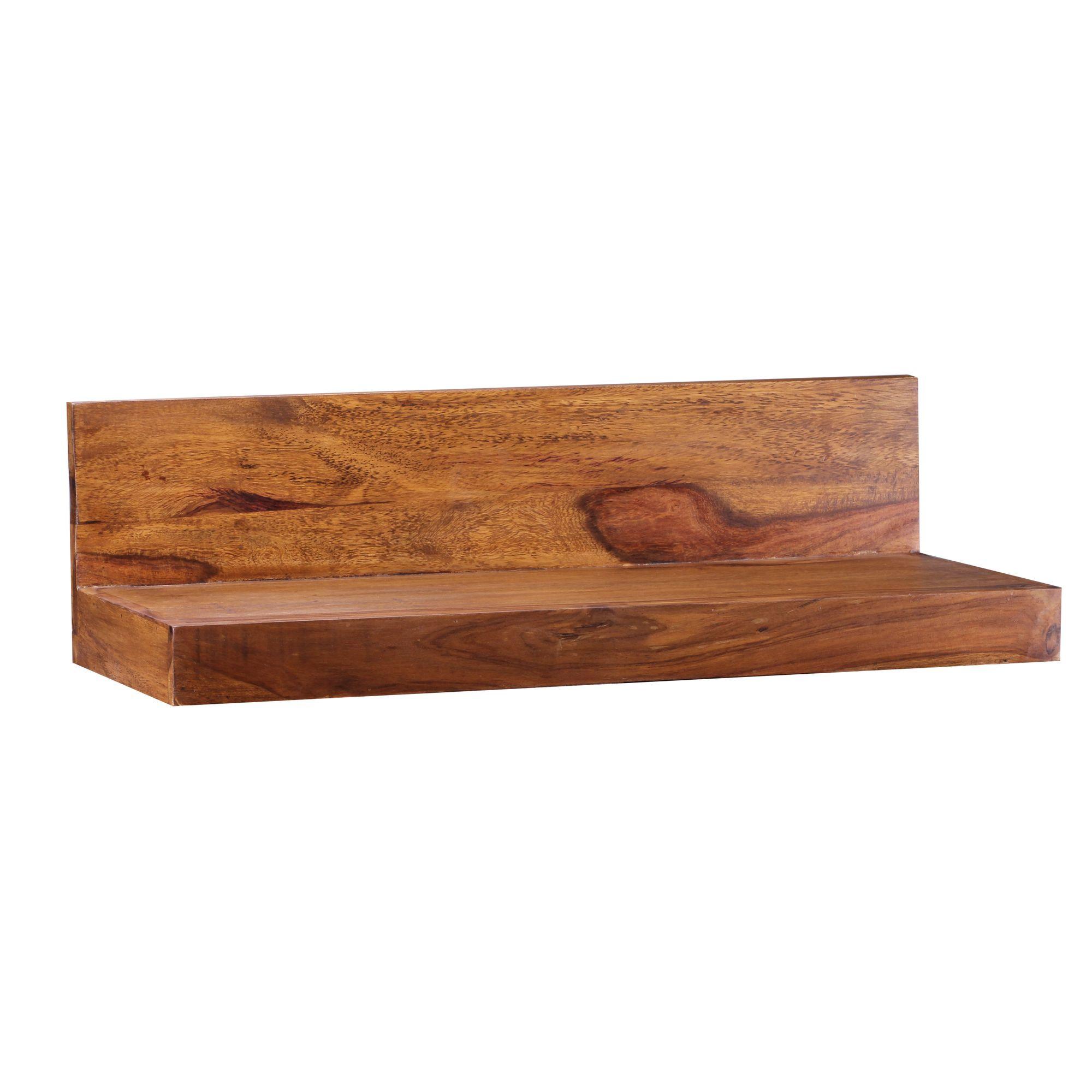WANDREGAL MUMBAI Massivholz Hängend Landhausstil, Dunkelbraun 60x23x17 cm - Braun, Holz (60/17/23cm) - KADIMA DESIGN