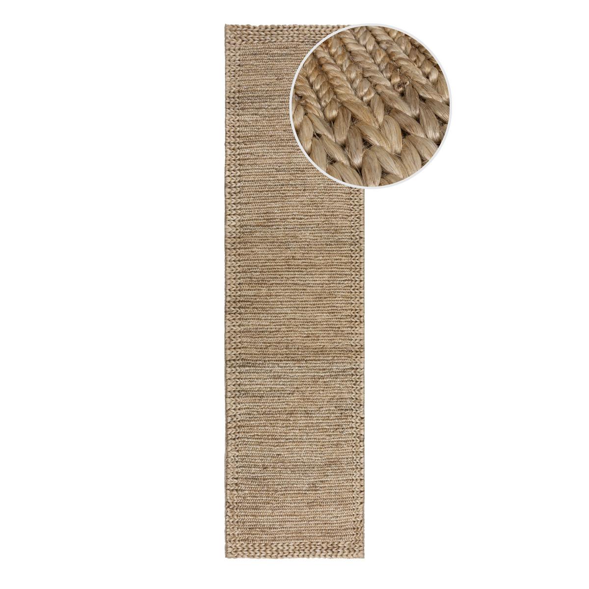 TEPPICH handgewebt CHASE, mit Struktur, Natur, 60 x 230 cm - Beige, Textil (230/60cm) - KADIMA DESIGN