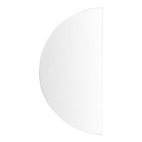 BADSPIEGEL mit LED-Beleuchtung halbrund 50/100 cm Loue - Silberfarben, Glas (50/100/4cm) - Beliani