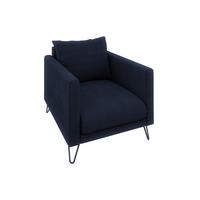 SESSEL Harmony Marineblau Chenille - Schwarz/Dunkelblau, Holz/Textil (80/85/100cm) - S-Style Möbel