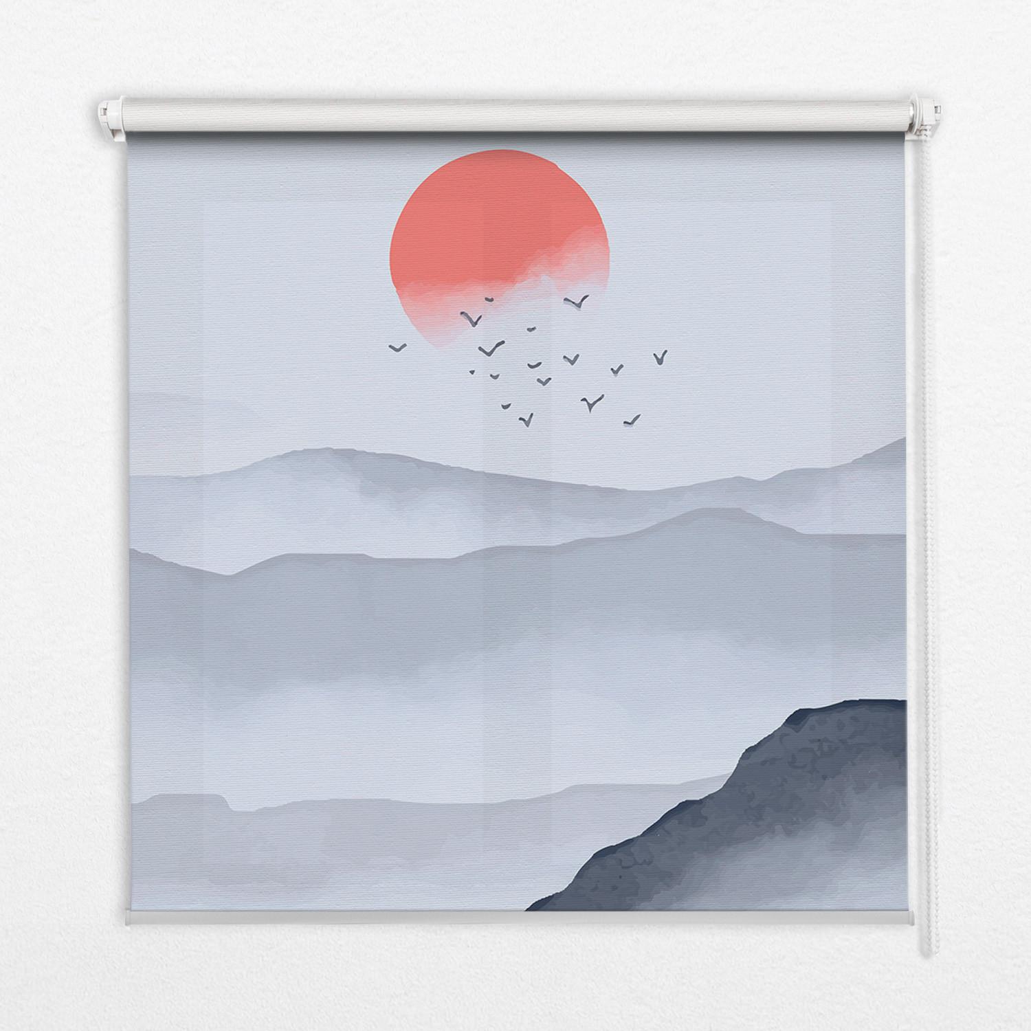 INNENROLLO - Fensterrollo - Rollo - 60x40 cm - Berge im Nebel - Grau, Kunststoff (60/140/0.5cm) - TULUP
