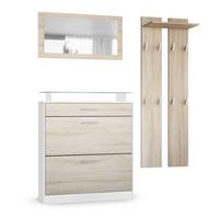 GARDEROBE Loret Front in Eiche sägerau - Eiche San Remo, Holzwerkstoff (180/200/23cm) - Vladon