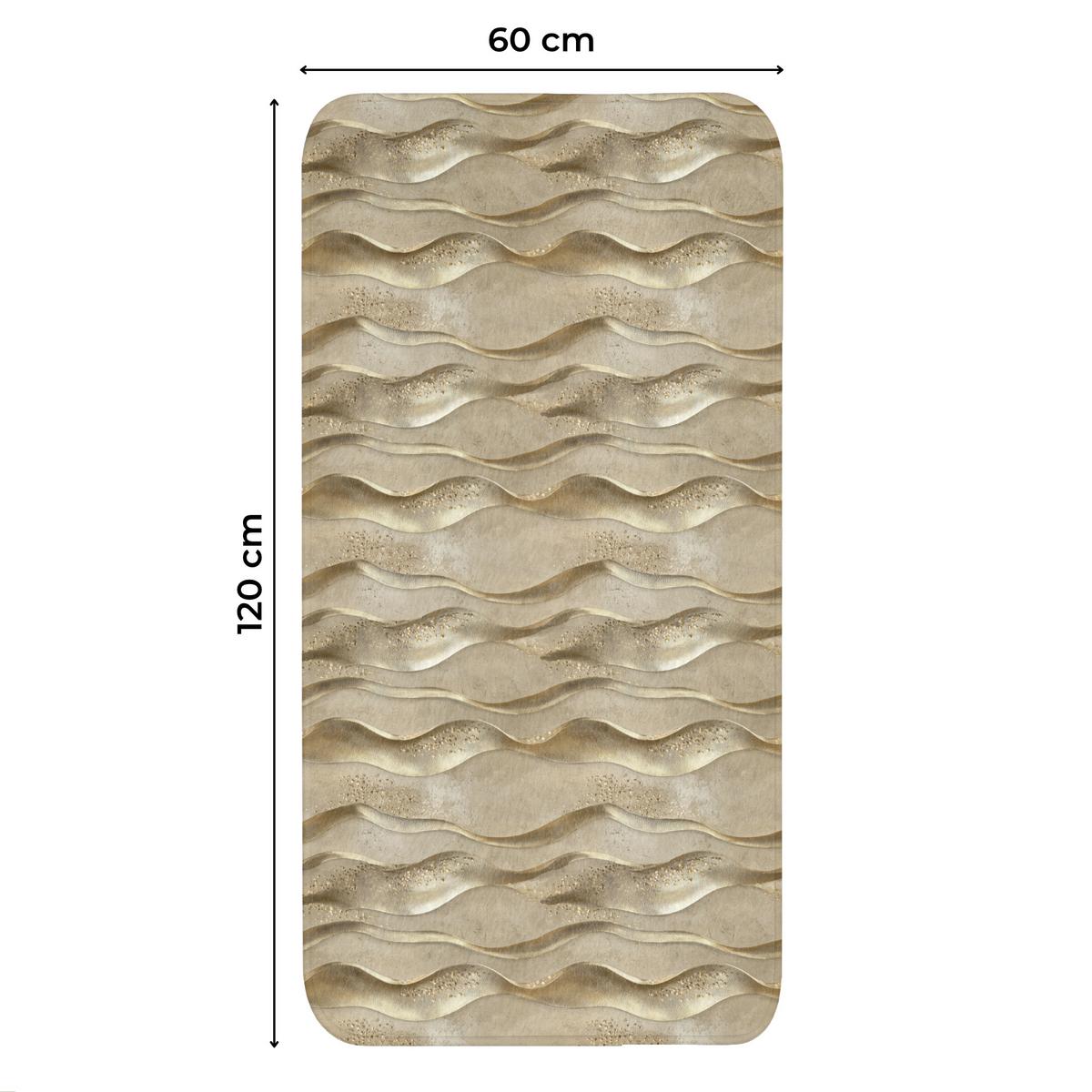 WC-VORLEGER Wellen - Muster - Gold Toilettenvorleger 60x120 cm - Messingfarben, Textil (60/1cm) - OnlyWow