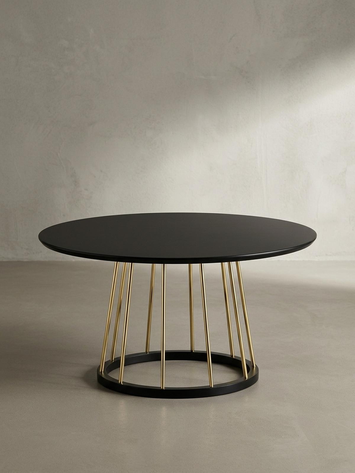 COUCHTISCH Schwarz Gold, Metall mit großer Ablagefläche, elegantes Design - Goldfarben/Schwarz, Holz/Metall (80/80/42cm) - KADIMA DESIGN