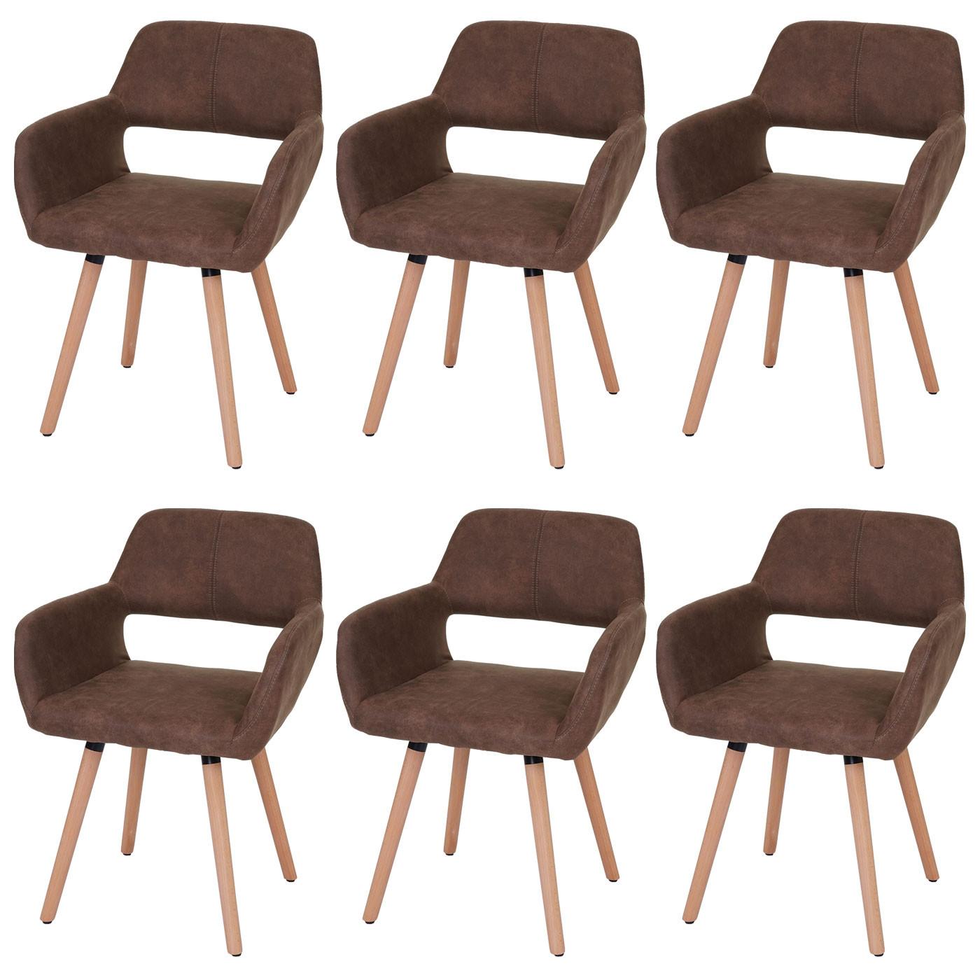 ESSZIMMERSTUHL Kastanienbraun 6er-Set - Rotbraun/Braun, Holz (56/78/57cm) - MCW