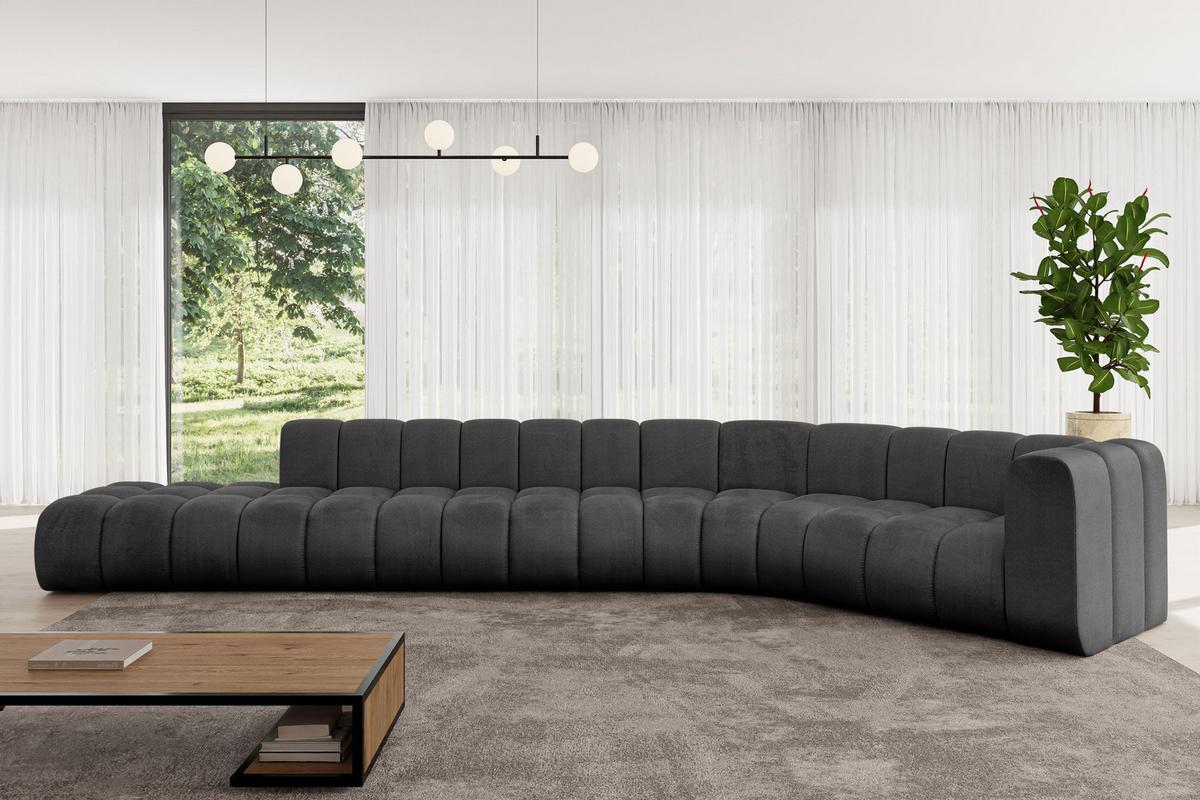 ECKSOFA modulares Sofa Tilmo-L2 - 490x194x70 cm Schwarz - Schwarz, Holzwerkstoff/Textil (490/194cm) - ALTDECOR