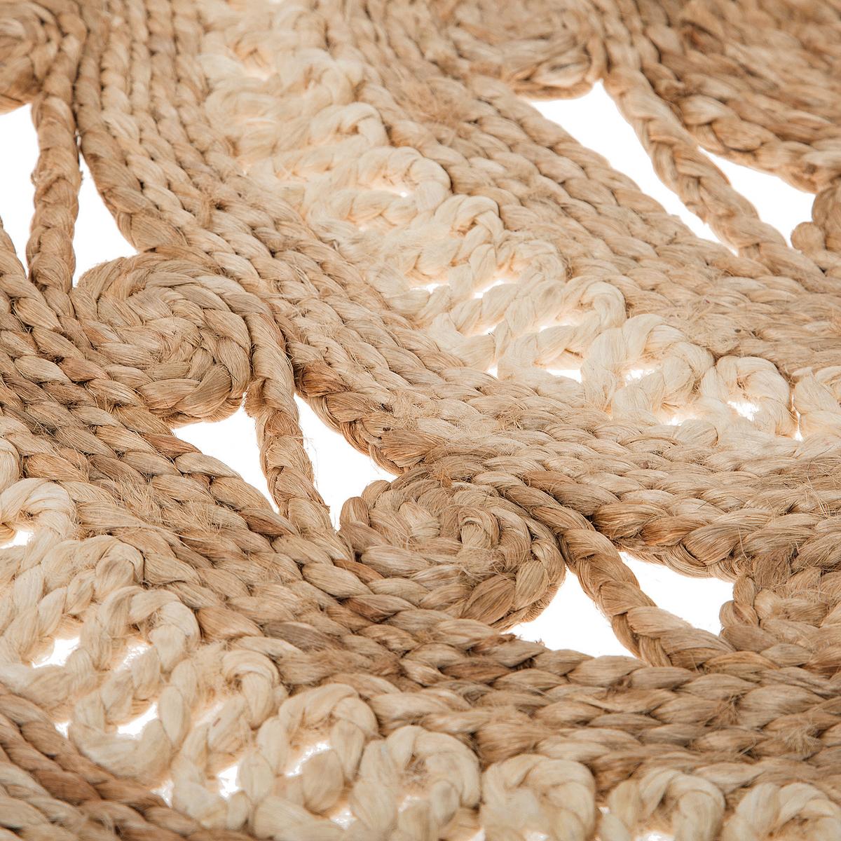 TEPPICH geflochten Goyne 140/140 cm - Beige, Naturmaterialien (140/140cm) - Beliani