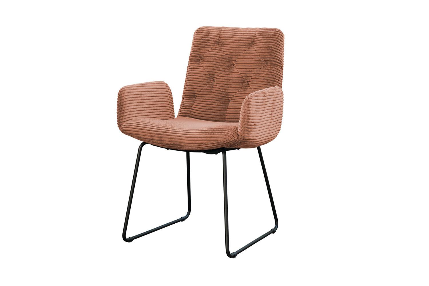 STUHL NEW CHARME Braun Cord (1er-Set) - Braun, Textil (59/87/66cm) - KAWOLA