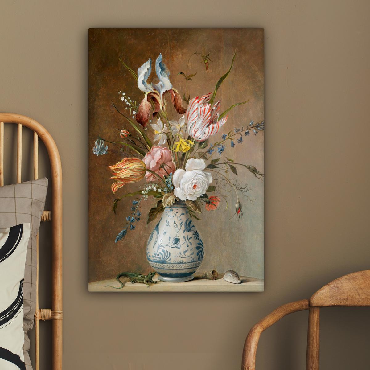 LEINWANDBILD Alte Meister - Blumen - Balthasar van der Ast Wanddeko 40x60 cm - Hellbraun, Textil (40/60cm) - MuchoWow