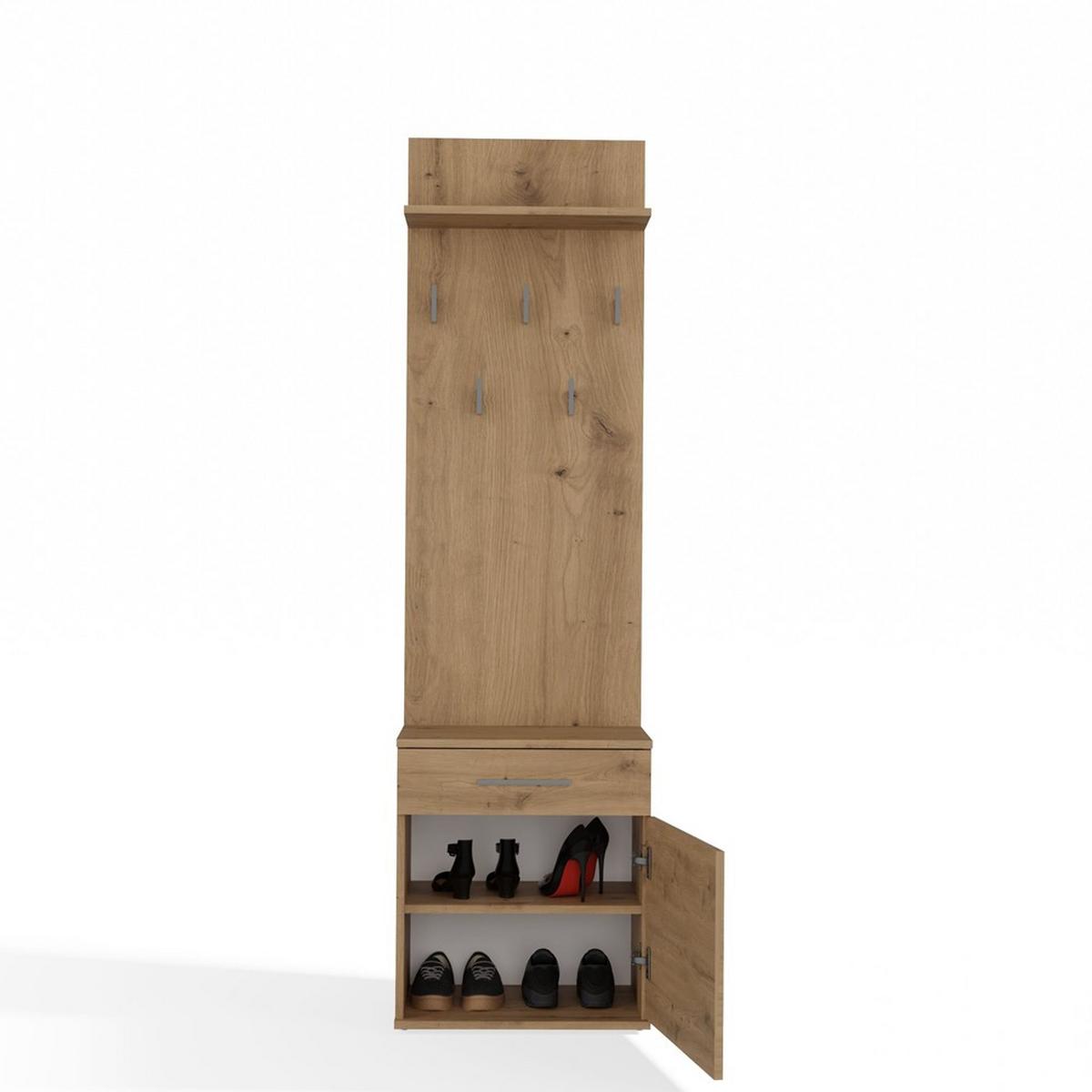 SCHUHSCHRANK Eiche Artisan 50/180/35 - Eiche Artisan, Holzwerkstoff (50/180/35cm) - RAUMHIRSCH FURNITURE