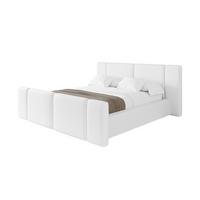 POLSTERBETT mit Bettkasten, Fußteil und Lattenrost, Bett mit Matratze H3/H4 - RIVO-Z 180x200 Weiß - Weiß Hochglanz, Holzwerkstoff/Textil (180/200cm) - ALTDECOR