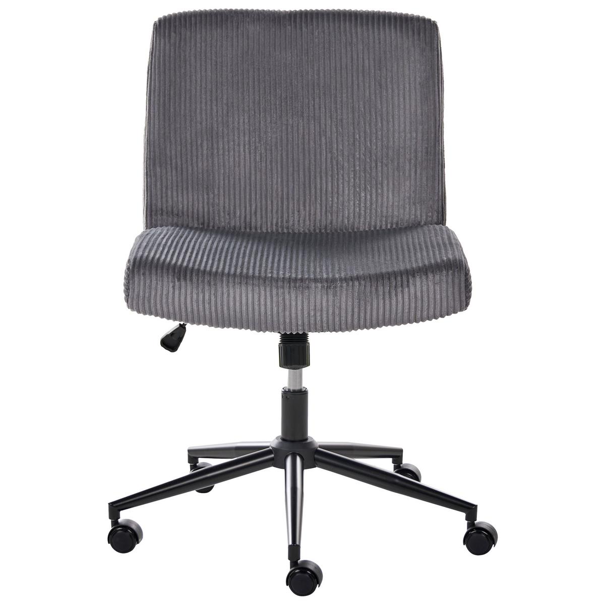 SCHREIBTISCHSTUHL Cord Grau Geddes - Grau, Textil (59/85/71cm) - Beliani