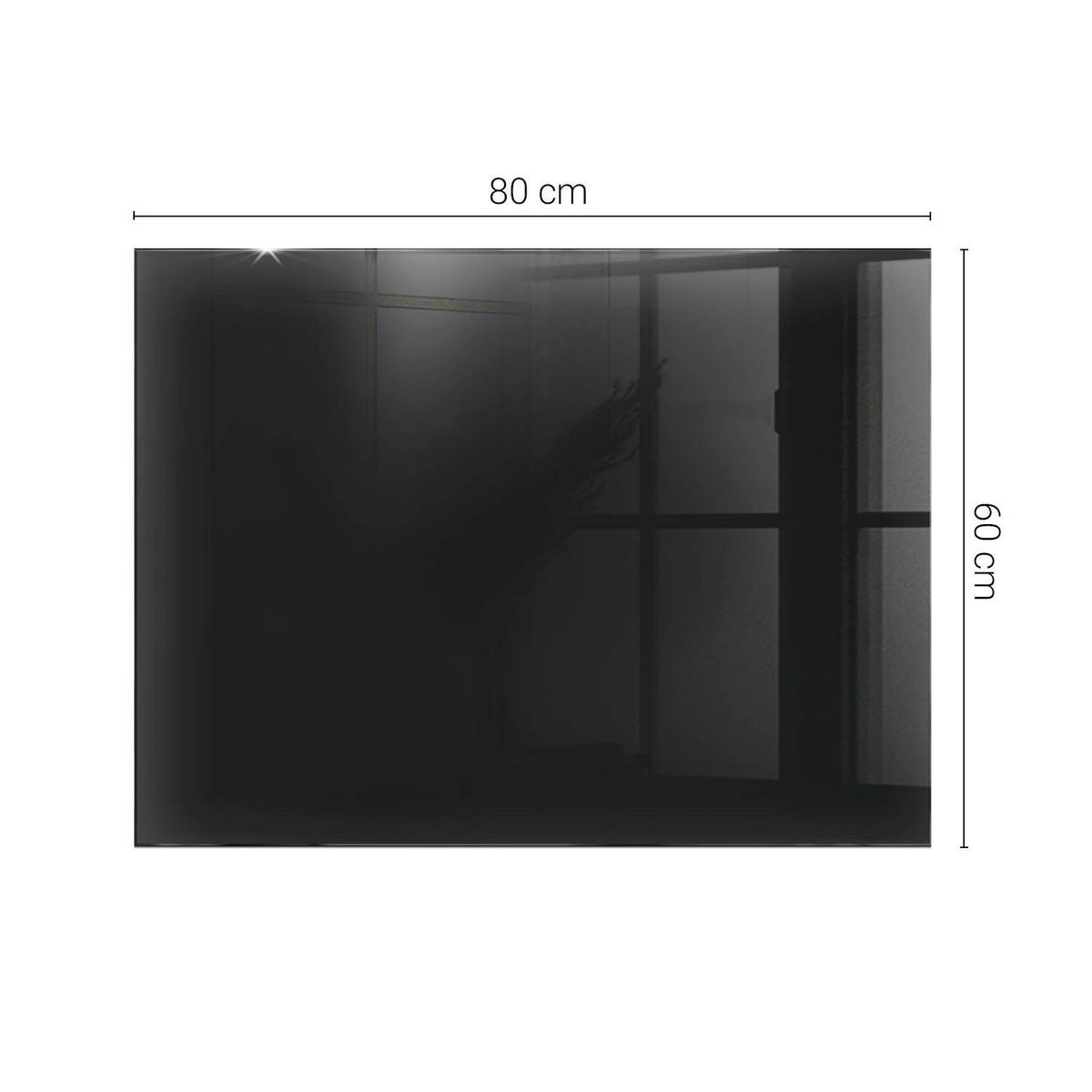 TISCHPLATTE 80x60 cm Farbe Schwarz, glatt - Schwarz, Glas (80/60/0.4cm) - TULUP
